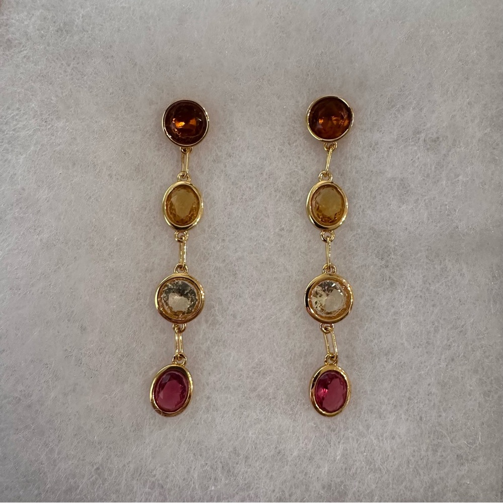 Lizzie Fortunato City Of Gems Earrings Linear Earrings Red / Orange